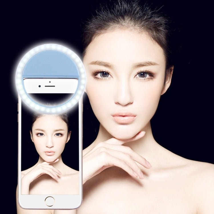 iPhone、Galaxy、Huawei、Xiaomi、LG、HTCおよびその他スマートフォン用 充電式セルフィービューティーライト 調節可能クリップ＆USBケーブル付き