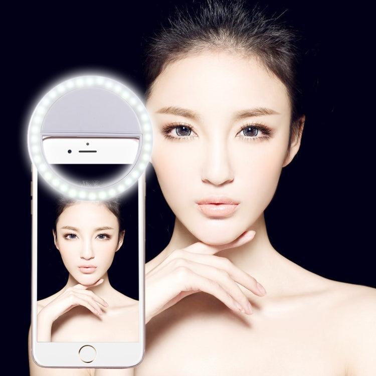 iPhone、Galaxy、Huawei、Xiaomi、LG、HTCおよびその他スマートフォン用 充電式セルフィービューティーライト 調節可能クリップ＆USBケーブル付き