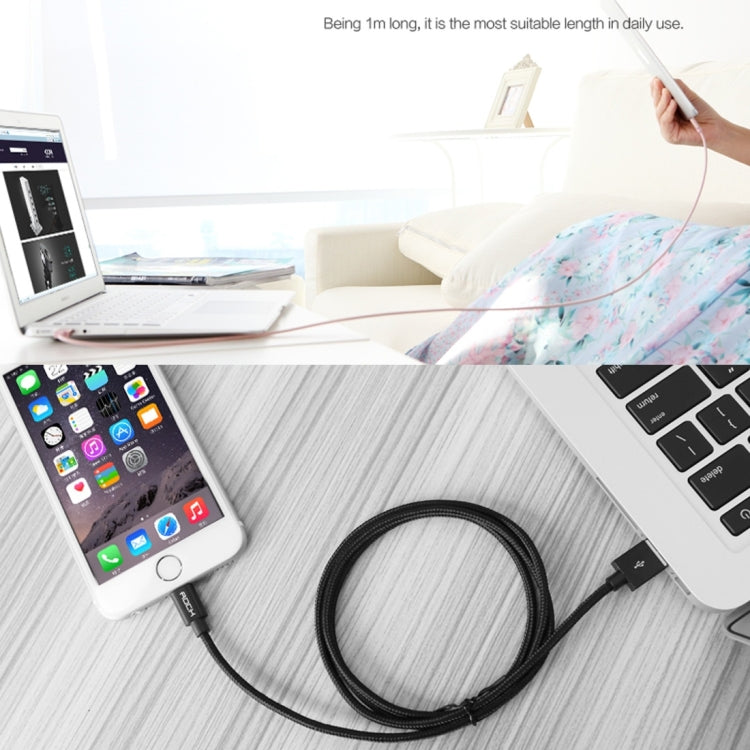 3m 3A 編み込みスタイル メタルヘッド 8ピン to USB データ／充電ケーブル、3m 8ピン