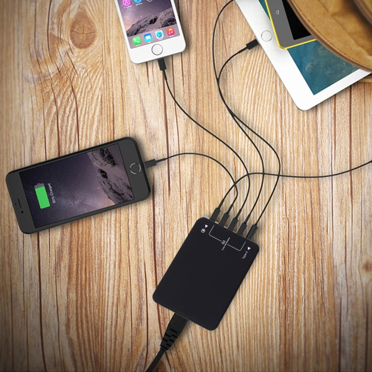 Q8118 1 クイックチャージ 3.0 + 4 スマート識別 USB + 1 USB-C / Type-C 3.1 デスクトップ USB チャージャー