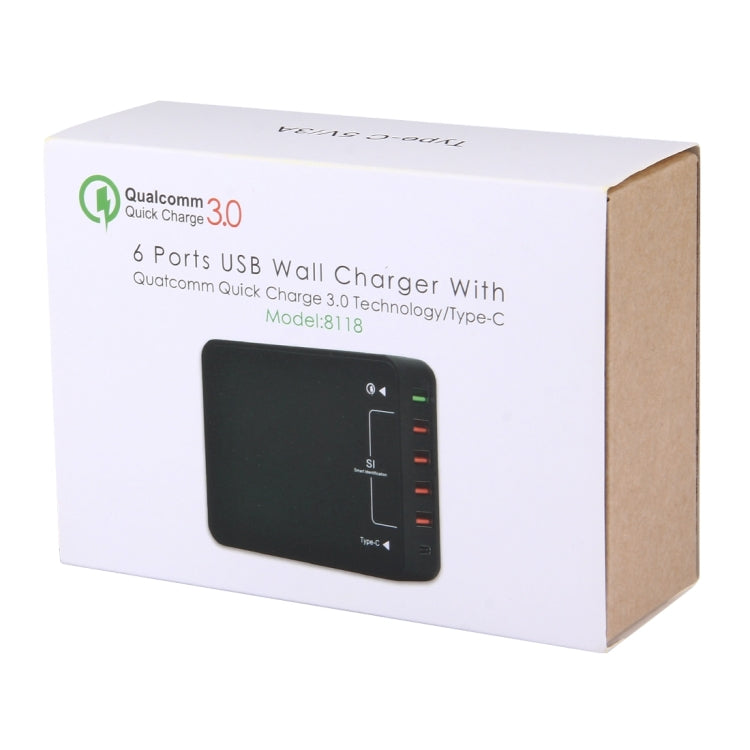 Q8118 1 クイックチャージ 3.0 + 4 スマート識別 USB + 1 USB-C / Type-C 3.1 デスクトップ USB チャージャー