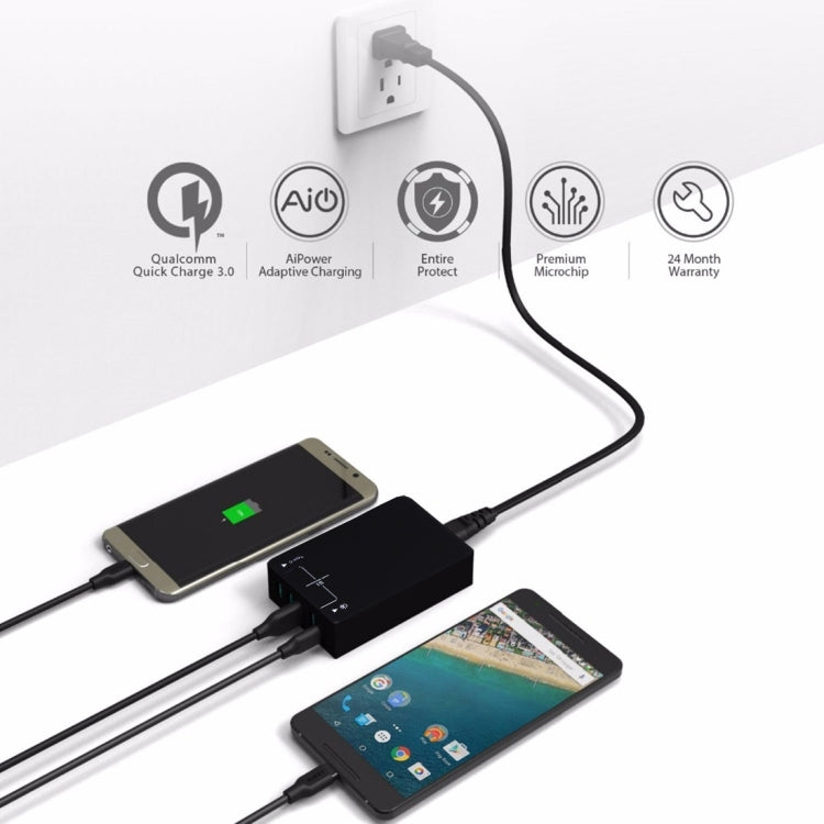 Q8118 1 クイックチャージ 3.0 + 4 スマート識別 USB + 1 USB-C / Type-C 3.1 デスクトップ USB チャージャー