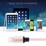1m 編み込みスタイル金属ヘッド 58芯 8ピンからUSB 2.0 データ/充電ケーブル