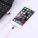 1m 編み込みスタイル金属ヘッド 58芯 8ピンからUSB 2.0 データ/充電ケーブル