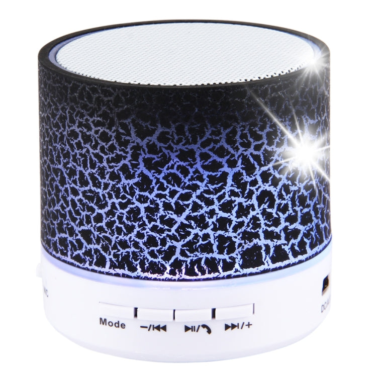 A9 ミニポータブル グレアクラック Bluetooth ステレオスピーカー LEDライト付き、内蔵マイク、ハンズフリー通話＆TFカード対応