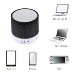 A9 ミニポータブル グレアクラック Bluetooth ステレオスピーカー LEDライト付き、内蔵マイク、ハンズフリー通話＆TFカード対応