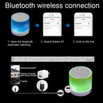 A9 ミニポータブル グレアクラック Bluetooth ステレオスピーカー LEDライト付き、内蔵マイク、ハンズフリー通話＆TFカード対応