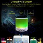 A9 ミニポータブル グレアクラック Bluetooth ステレオスピーカー LEDライト付き、内蔵マイク、ハンズフリー通話＆TFカード対応