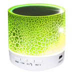 A9 ミニポータブル グレアクラック Bluetooth ステレオスピーカー LEDライト付き、内蔵マイク、ハンズフリー通話＆TFカード対応