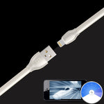 REMAX RC-035i レーザーシリーズ 1m 2.1A 8ピン to USB データ同期充電ケーブル LEDインジケーター付き、ホワイト