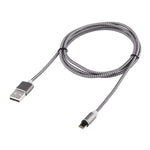 360度回転 8ピン to USB 2.0 編みスタイルマグネット充電ケーブル LEDインジケーター付き、ケーブル長さ：1m