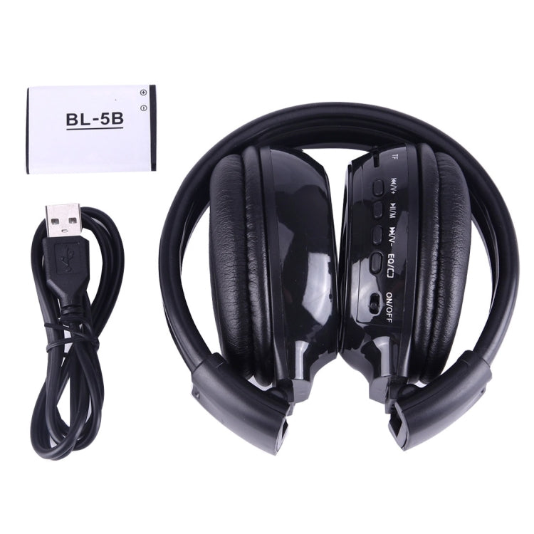 BS-N65 ヘッドバンド折りたたみ式ステレオHiFiワイヤレスヘッドホン ヘッドセット LCD画面＆TFカードスロット＆LEDインジケーターライト＆FM機能付き, BS-N65