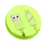 1m 円形ボビン ギフトボックススタイル 8ピン to USB データ同期ケーブル インジケーター付き iPhone、iPad用