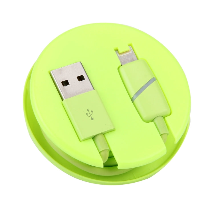 1m 円形ボビン ギフトボックススタイル 8ピン to USB データ同期ケーブル インジケーター付き iPhone、iPad用
