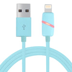 1m 円形ボビン ギフトボックススタイル 8ピン to USB データ同期ケーブル インジケーター付き iPhone、iPad用