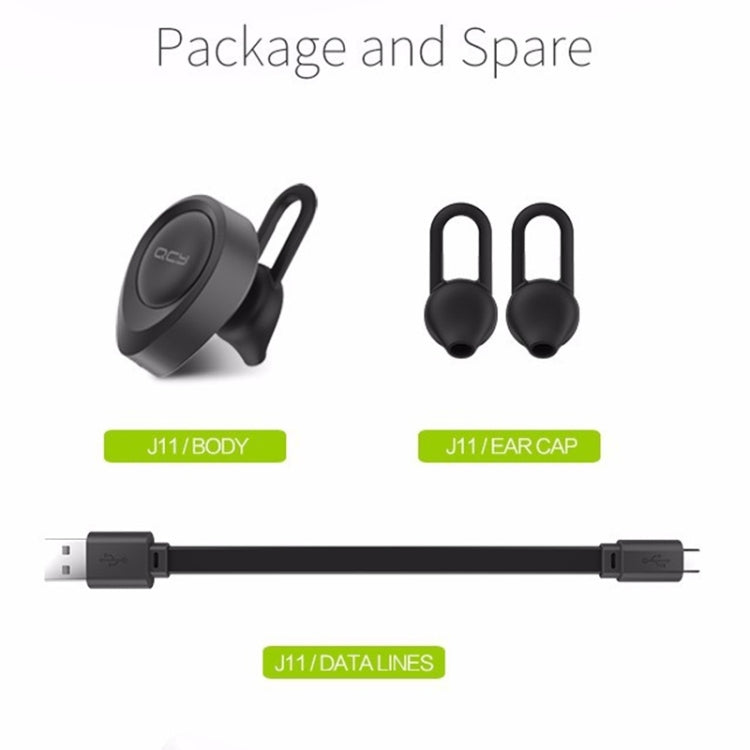QCY J11 ユニバーサルドライビングワイヤレスBluetooth 4.1 マイク付きイヤホン スマホやその他Bluetooth機器対応, 有効Bluetooth距離: 10M