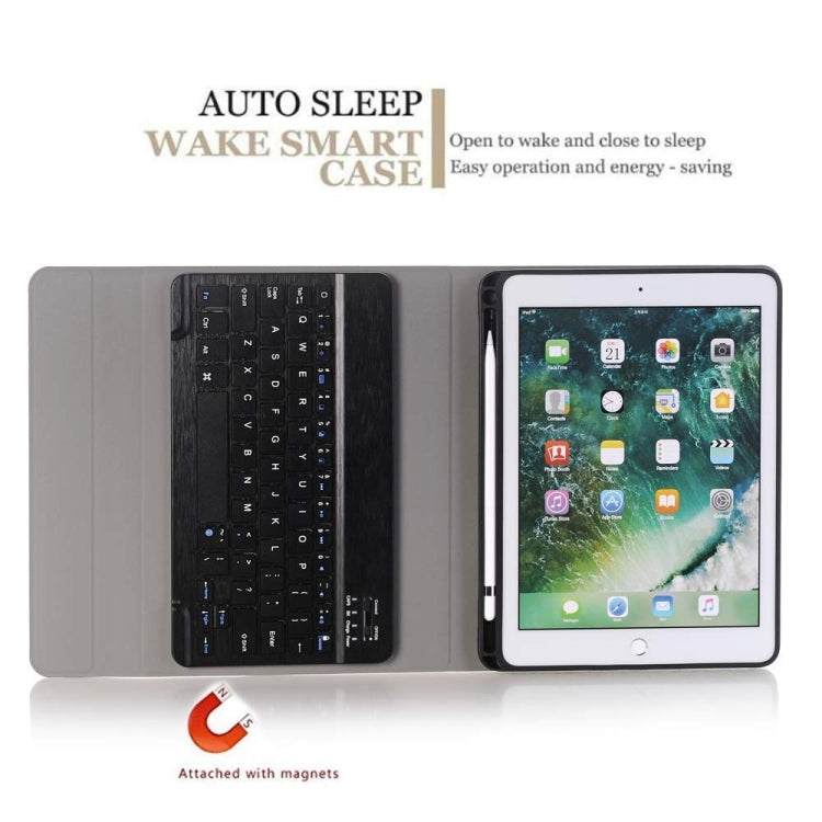 取り外し可能なBluetoothキーボード + ホルダー＆ペンホルダー付き横開きレザータブレットケース iPad Pro 9.7インチ、iPad Air、iPad Air 2、iPad 9.7インチ（2017）、iPad 9.7インチ（2018）用、A07B ブルー、A07B ローズゴールド、A07B ブラック、A07B ゴールド