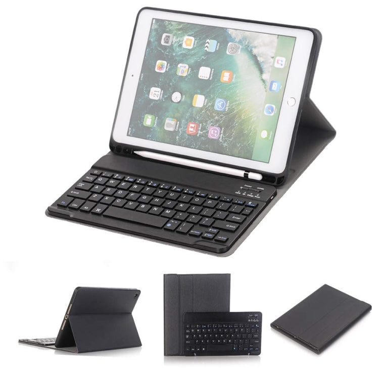 取り外し可能なBluetoothキーボード + ホルダー＆ペンホルダー付き横開きレザータブレットケース iPad Pro 9.7インチ、iPad Air、iPad Air 2、iPad 9.7インチ（2017）、iPad 9.7インチ（2018）用、A07B ブルー、A07B ローズゴールド、A07B ブラック、A07B ゴールド