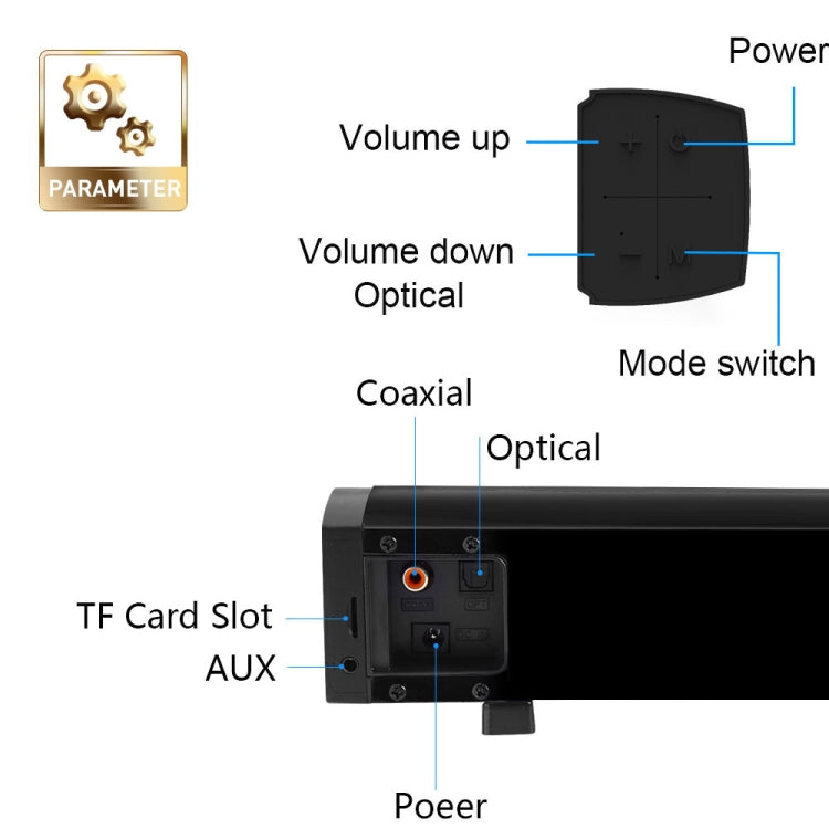 サウンドバー LP-09 (CE0148) ホームシアター Bluetooth ワイヤレスサウンドバースピーカー リモコン付き CE0148 ブラック