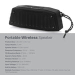 NewRixing NR-4019 アウトドアポータブルBluetoothスピーカー、ハンズフリー通話機能付き、TFカード＆USB＆FM＆AUX対応