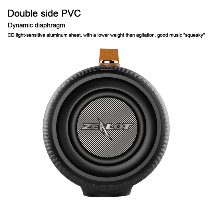 ZEALOT S27 多機能バスワイヤレスBluetoothスピーカー 内蔵マイク Bluetooth通話＆AUX＆TFカード対応 1x93mm + 2x66mmスピーカー S27