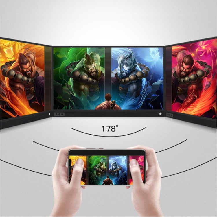 15.6インチ 1080P 178度広角 HDポータブルディスプレイ デスクトップコンピューター / ゲームコンソール / 同時画面 / PS4 / PS3 / XBox対応、ミニHDMI＆マイクロUSB＆2 USB-C / Type-Cインターフェース付き