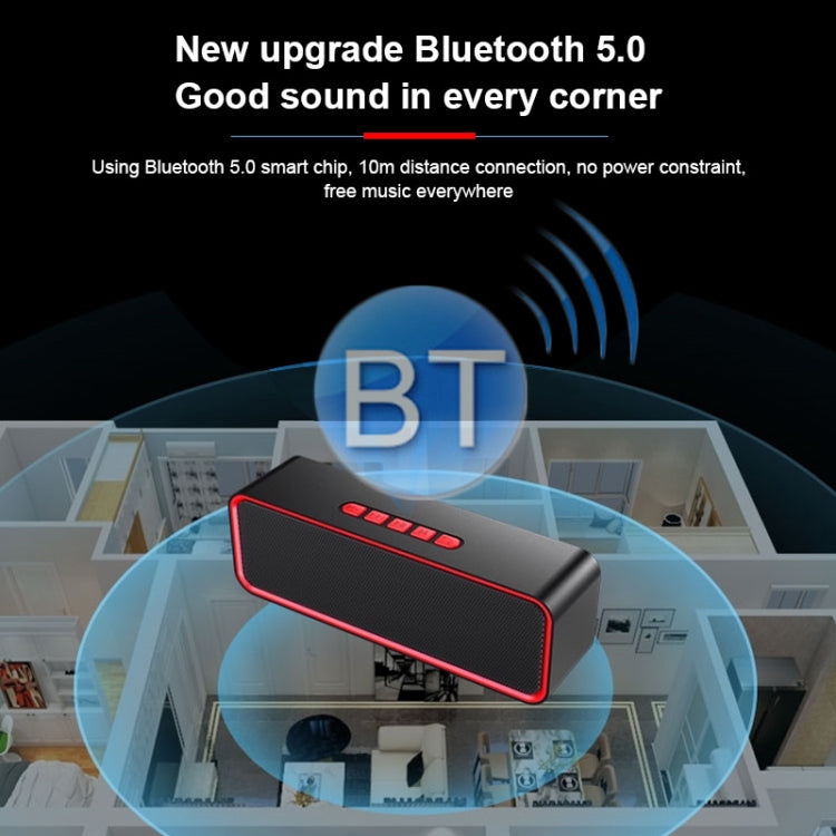 SC211 ポータブルサブウーファーワイヤレスBluetoothスピーカー Bluetooth 5.0 TFカード＆Uディスク＆3.5mm AUX対応