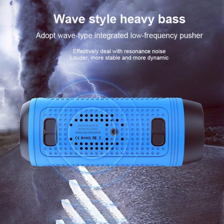 ZEALOT A1 多機能バスワイヤレスBluetoothスピーカー、内蔵マイク、Bluetooth通話・AUX・TFカード・LEDライト対応