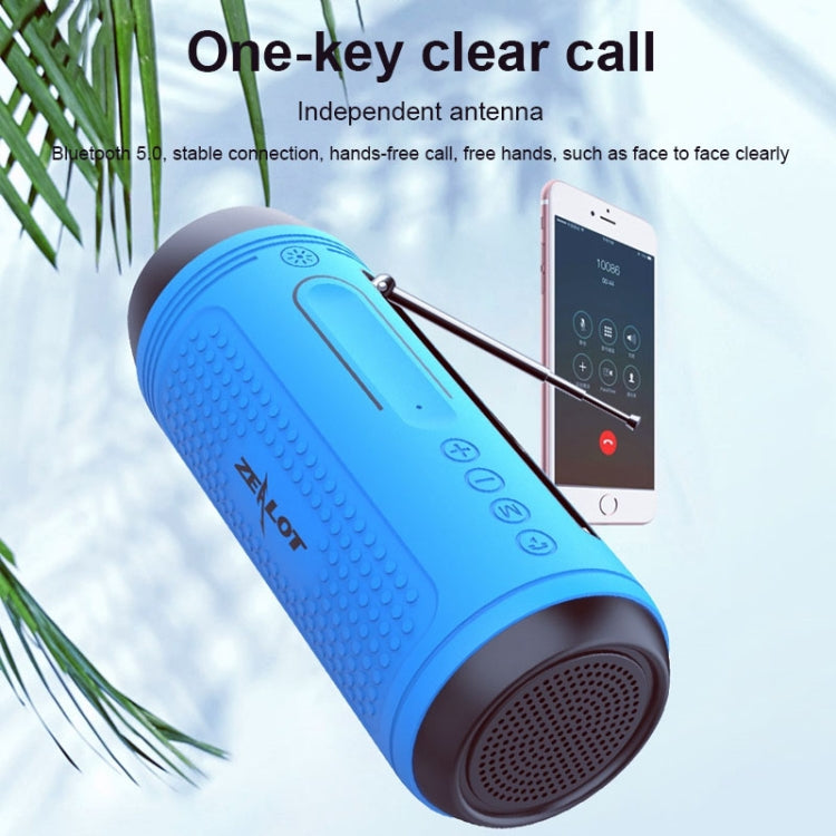 ZEALOT A1 多機能バスワイヤレスBluetoothスピーカー、内蔵マイク、Bluetooth通話・AUX・TFカード・LEDライト対応