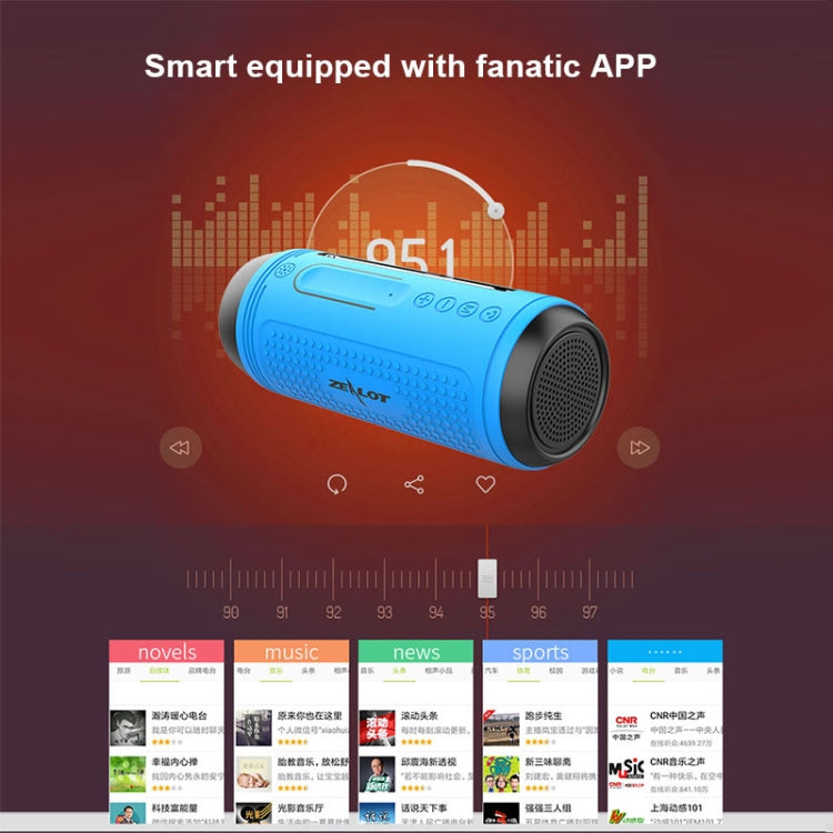 ZEALOT A1 多機能バスワイヤレスBluetoothスピーカー、内蔵マイク、Bluetooth通話・AUX・TFカード・LEDライト対応