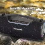 HOPESTAR A6X TWS ポータブル屋外Bluetoothスピーカー カラフルな音楽ライト付き、パワーバンク・ハンズフリー通話・Uディスク・TFカード・3.5mm AUX対応、A6X ブラック、A6X グリーン