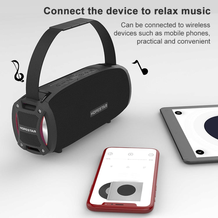 HOPESTAR H24 Pro TWS ポータブル屋外防水織りテクスチャBluetoothスピーカー リズムライト付き、ハンズフリー通話・Uディスク・TFカード・3.5mm AUX・FM対応、H24 Pro ブラック、H24 Pro グレー、H24 Pro ブルー、H24 Pro レッド