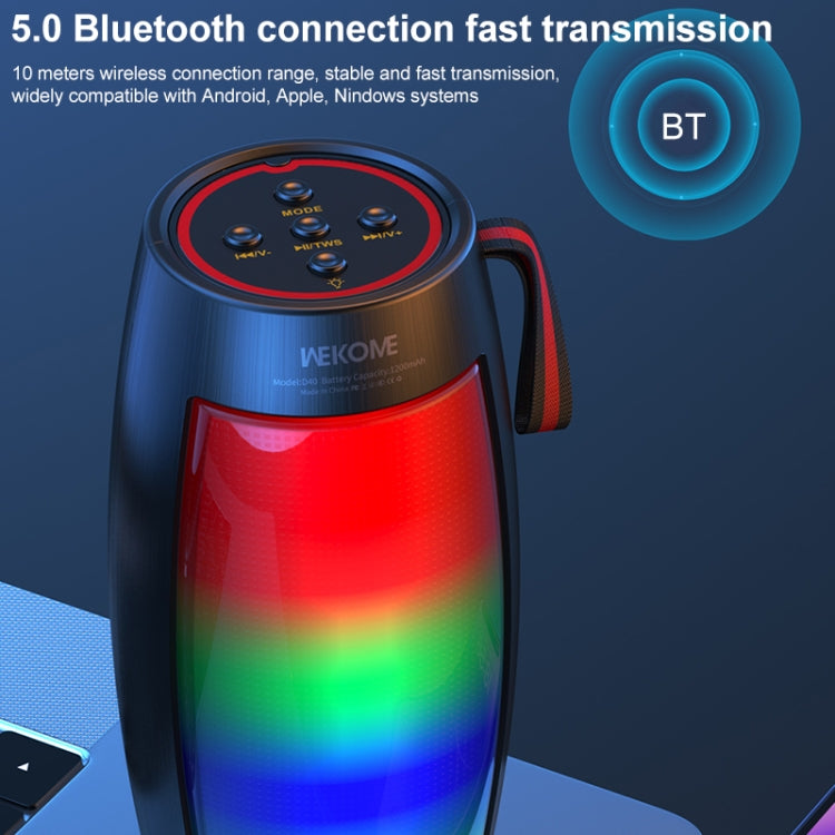 WEKOME D40 5WサウンドパルスカラフルBluetoothスピーカー、D40（ブラック）、D40（ホワイト）