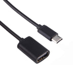 8.3cm USB メスからType-C オス メタルワイヤー OTGケーブル 充電データケーブル