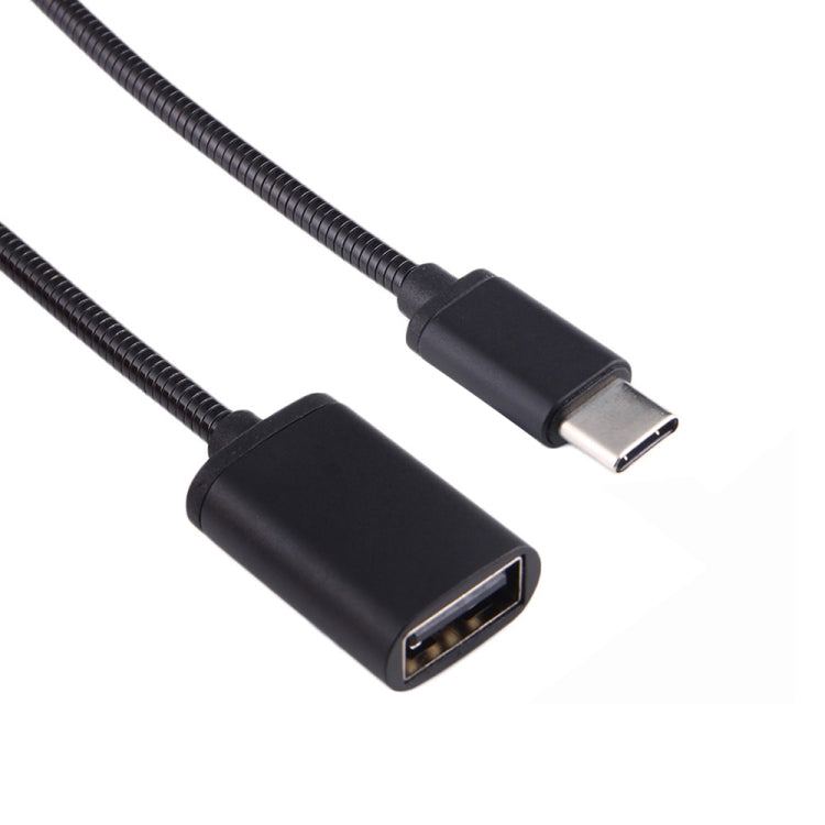 8.3cm USB メスからType-C オス メタルワイヤー OTGケーブル 充電データケーブル