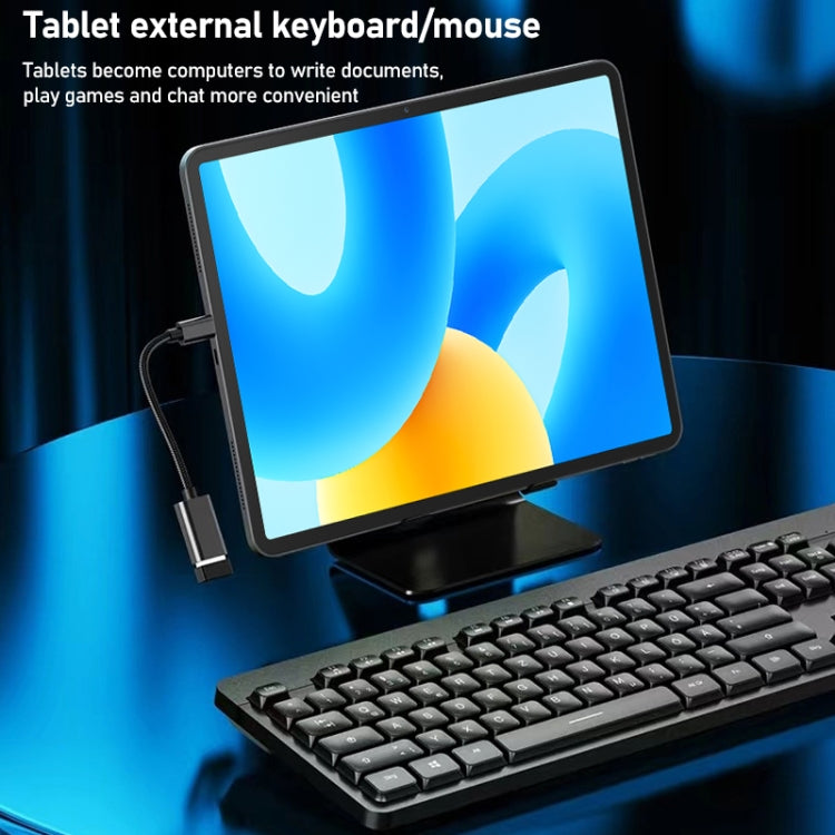 8.3cm USB メスからType-C オス メタルワイヤー OTGケーブル 充電データケーブル