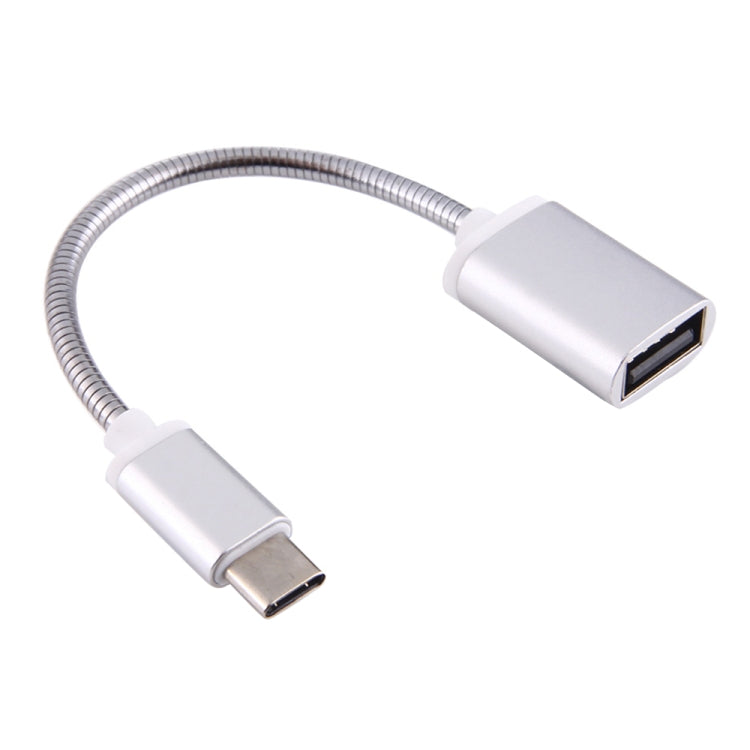8.3cm USB メスからType-C オス メタルワイヤー OTGケーブル 充電データケーブル
