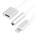 10cm 8ピン メス & 3.5mm オーディオ メス to 8ピン オス 充電アダプターケーブル、全iOSシステム対応