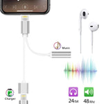 10cm 8ピン メス & 3.5mm オーディオ メス to 8ピン オス 充電アダプターケーブル、全iOSシステム対応