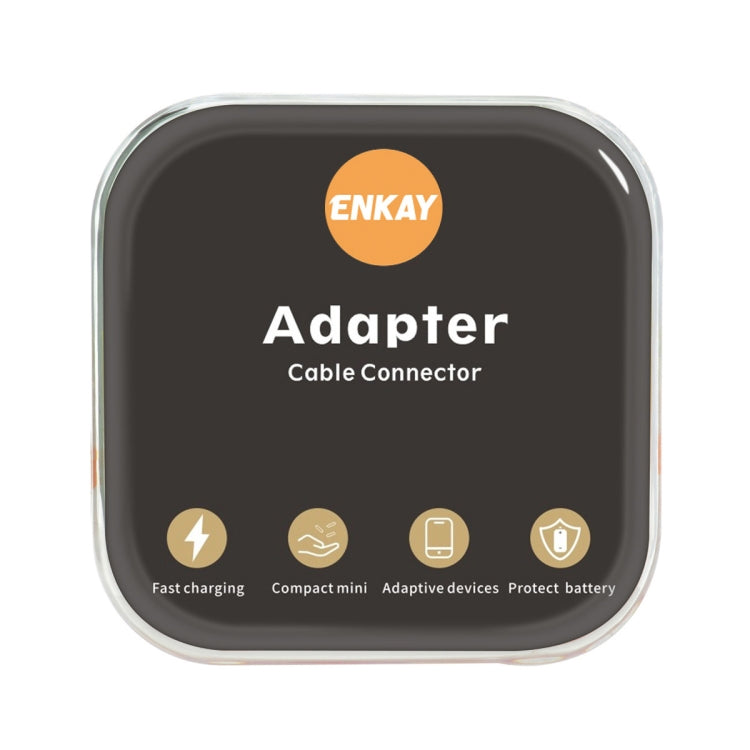 ENKAY Hat-Prince HC-6 ミニ ABS USB-C / Type-C 3.1 to 8ピンポートコネクターアダプター（ホワイト）、ブラック、Type-C to 8ピン