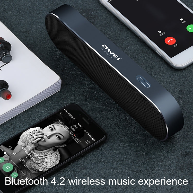 awei Y220 ポータブルワイヤレスBluetoothスピーカー V4.2 HDクリア3Dステレオサウンドとノイズキャンセリング対応、TFカード / AUX対応、Y220