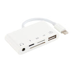 5in1 8ピン to USB ハブ＆USB-C / Type-C＆3.5mmイヤホン＆SD＆TFカードリーダー
