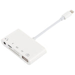 5in1 8ピン to USB ハブ＆USB-C / Type-C＆3.5mmイヤホン＆SD＆TFカードリーダー
