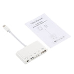 5in1 8ピン to USB ハブ＆USB-C / Type-C＆3.5mmイヤホン＆SD＆TFカードリーダー
