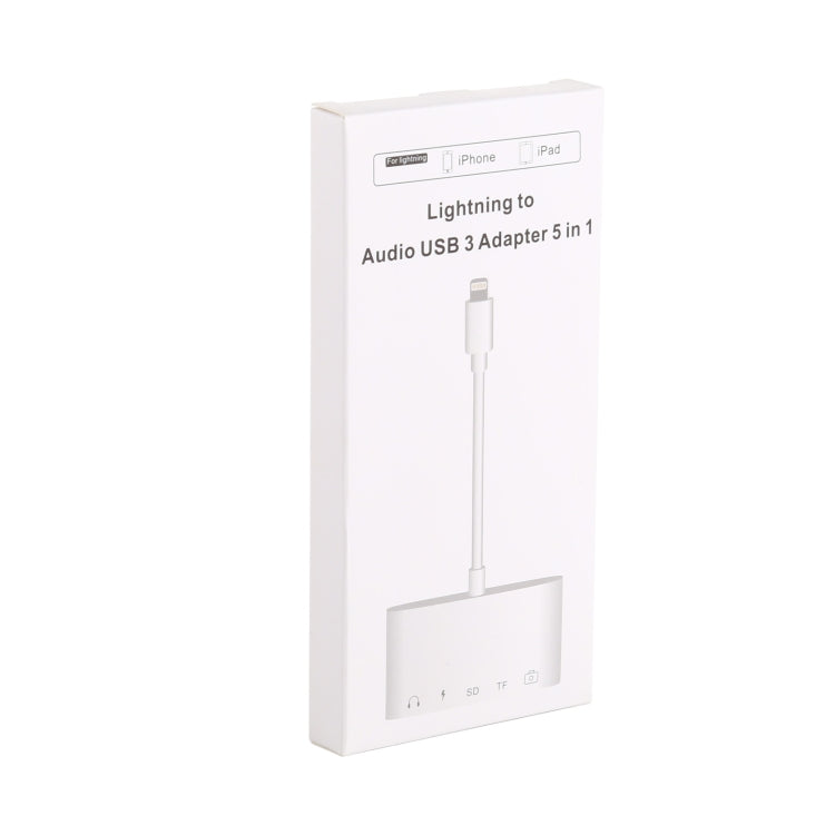 5in1 8ピン to USB ハブ＆USB-C / Type-C＆3.5mmイヤホン＆SD＆TFカードリーダー