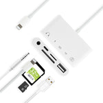 5in1 8ピン to USB ハブ＆USB-C / Type-C＆3.5mmイヤホン＆SD＆TFカードリーダー