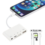 5in1 8ピン to USB ハブ＆USB-C / Type-C＆3.5mmイヤホン＆SD＆TFカードリーダー