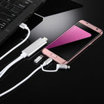 3in1 Micro USB & 8ピン & Type-C から HDMI HD 1080P HDTVアダプターケーブル