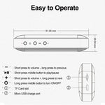 BT209 アウトドアポータブル超薄型ミニワイヤレス Bluetoothスピーカー、TFカード＆ハンズフリー通話対応、シルバー