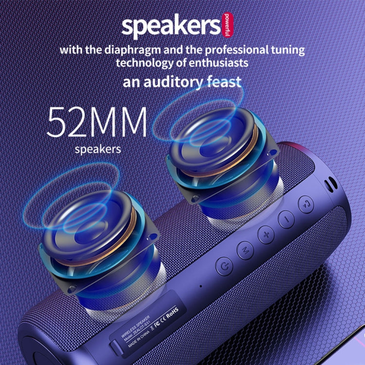 ZEALOT S51 ポータブルステレオ Bluetoothスピーカー 内蔵マイク付き、ハンズフリー通話＆TFカード＆AUX対応、S51